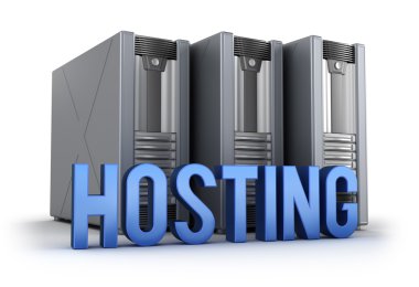 Hosting word and Servers clipart