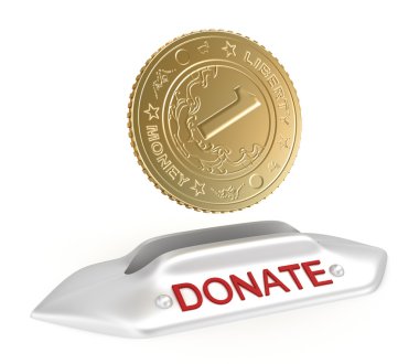 Donate concept icon, isolated on white clipart