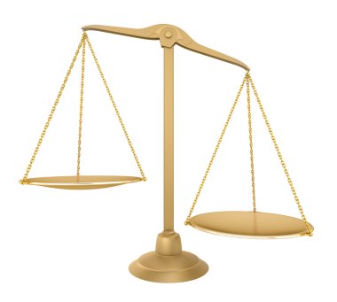 Gold balance. Front View clipart