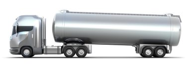 Oil Tanker truck. 3D image