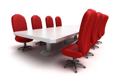 Business meeting room 3D concept clipart