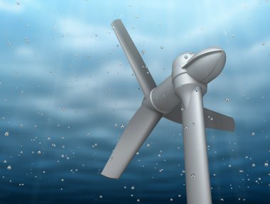 Underwater turbine tap river energy clipart