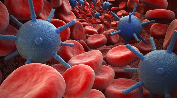 Nuage de sang, organisme du virus — Photo