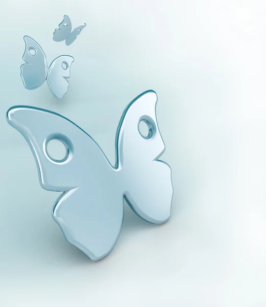 Steampunk-Schmetterling auf weißem Hintergrund — Stockfoto