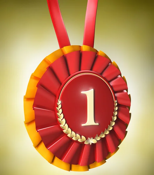 Ribbon award with gold laurels — Stock Photo, Image