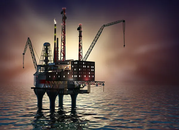 Borrning offshore-plattformar — Stockfoto
