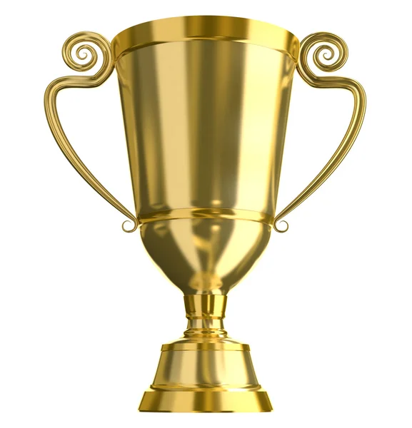 Crossed checkered trophy golden cup, symbols of winning — Stock Photo, Image