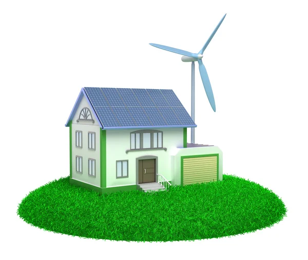 Eco house - 3D image. — Stock Photo, Image