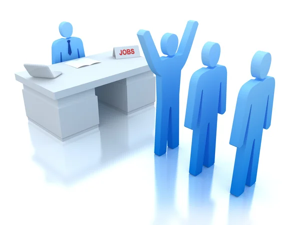 Jobcenter: Arbeitgeber testen für Mitarbeiter. 3D-Konzept . — Stockfoto