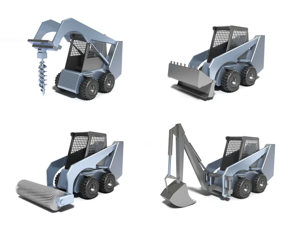 Торговые тракторы. 3D изображение . — стоковое фото