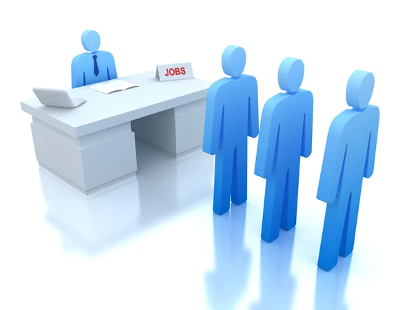 Jobcenter: Arbeitgeber testen für Mitarbeiter. 3D-Konzept . — Stockfoto