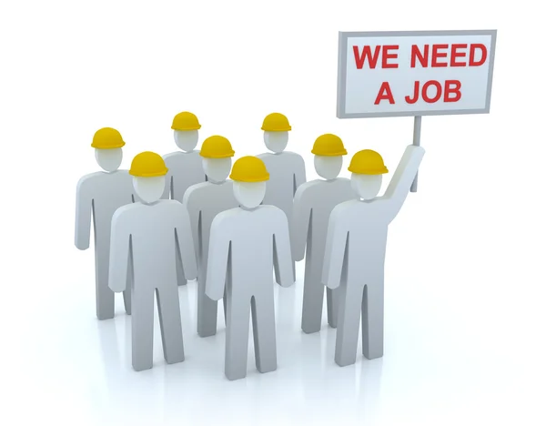 Equipe desempregada: Precisamos de um emprego — Fotografia de Stock