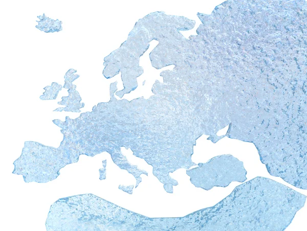 Europa Ice Map isoleret på hvid - Stock-foto