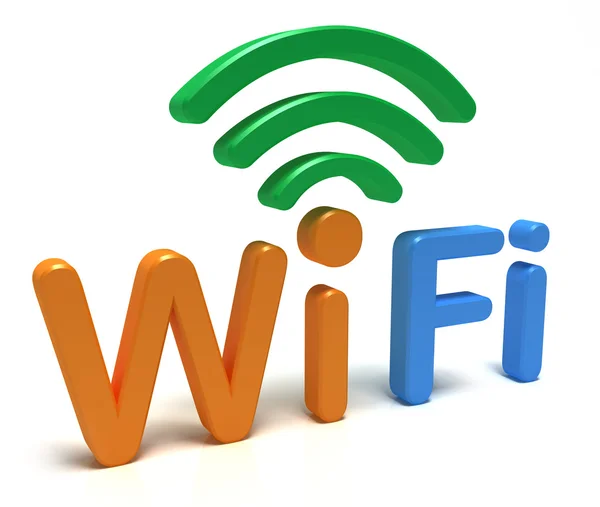 WiFi logotyp. 3D koncept — Stockfoto