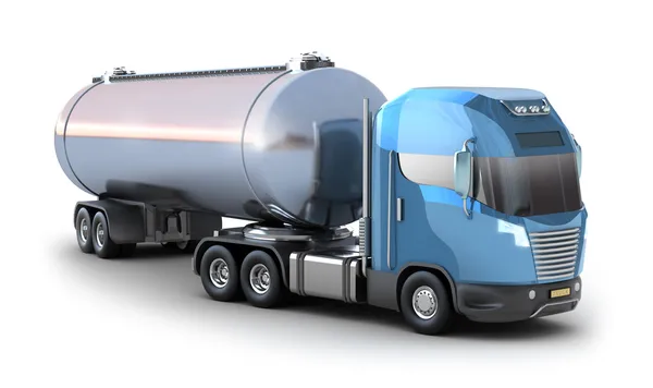 Petrol tankeri kamyon. izole 3d görüntü — Stok fotoğraf