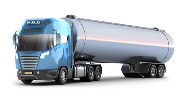 Современный грузовик с грузовым контейнером — стоковое фото