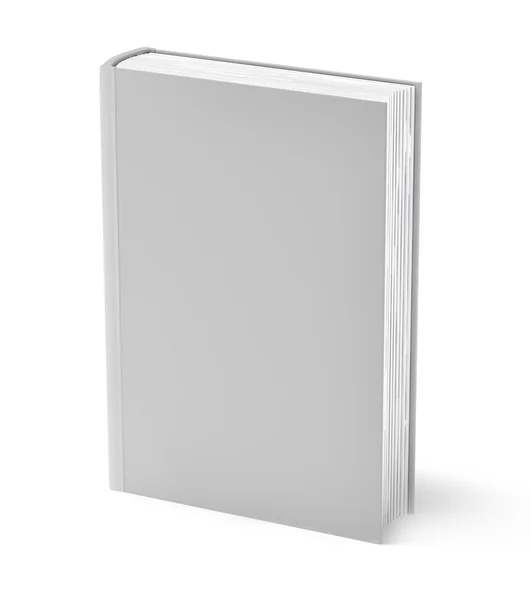 Grå bok isolerade på vitt. ren cover — Stockfoto