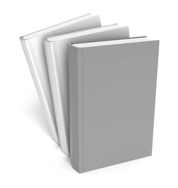 Šedé knihy izolovaných na bílém . — Stock fotografie