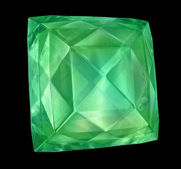 Emerald geïsoleerd op zwart — Stockfoto