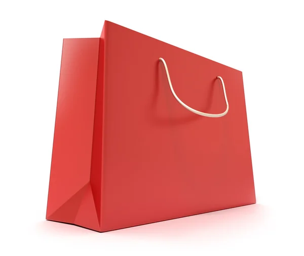 Bolsa de compras roja. Cubierta limpia. Aislado sobre blanco — Foto de Stock