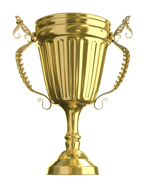 Goldener Pokal, isoliert auf weiß — Stockfoto