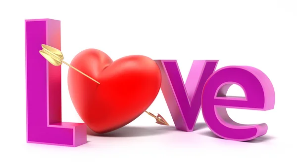 Word love with colourful letters. 3D concept on white background. — Stock Photo, Image
