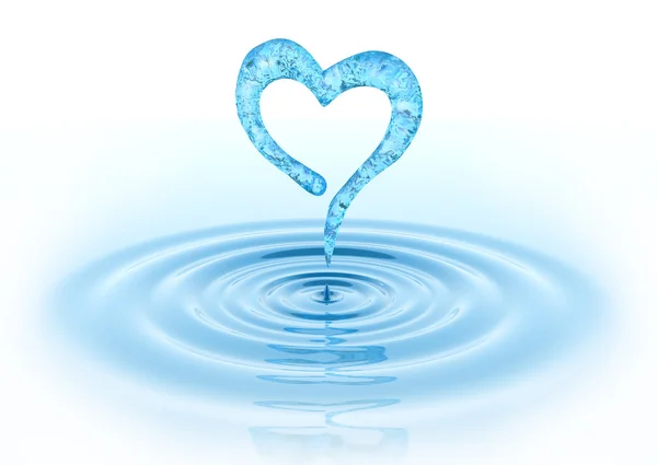 Waterdrop en hart — Stockfoto