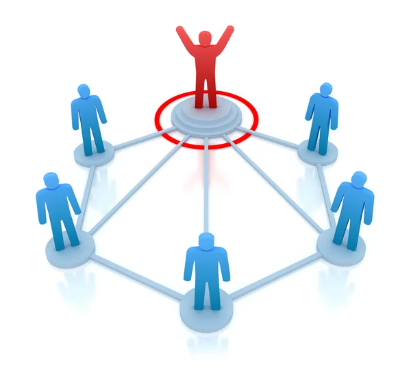 Ledare är att hantera sitt arbetslag. nätverket koncept. — Stockfoto