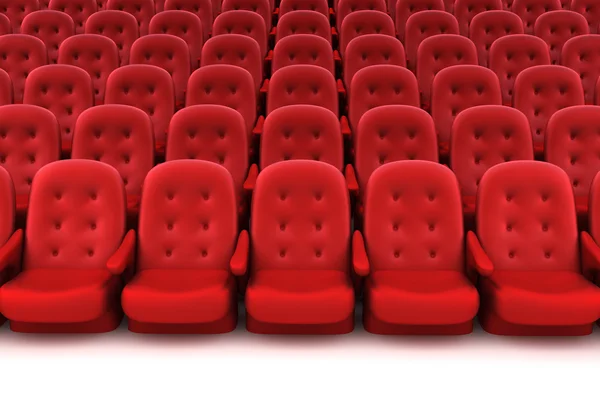 Rote Theatersitze. 3D-Darstellung. — Stockfoto