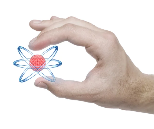 Atom w dłoni — Zdjęcie stockowe