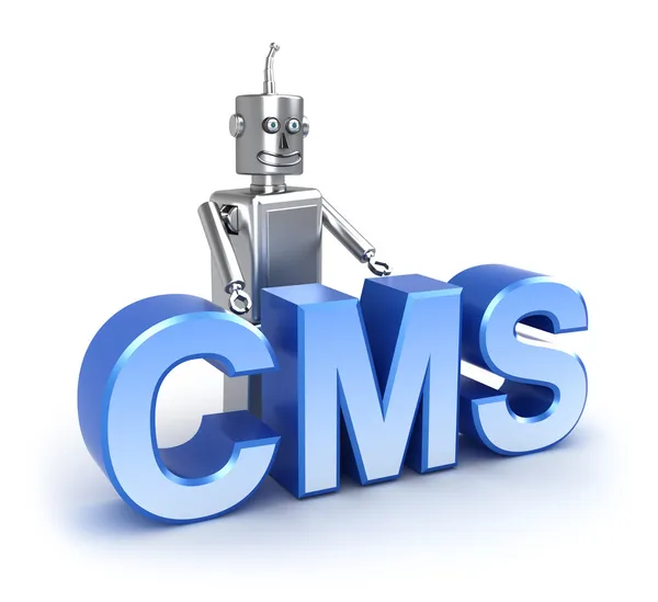 CMS: conceito de sistema de gestão de conteúdo — Fotografia de Stock
