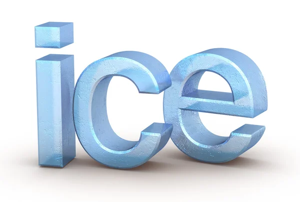Wort Eis aus Eis, auf weißem Hintergrund — Stockfoto