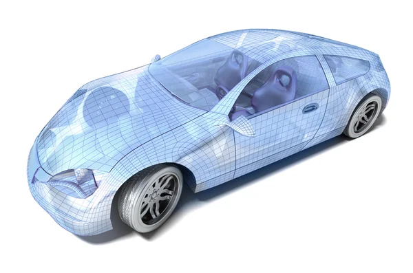 Diseño del coche, modelo del wireframe . —  Fotos de Stock