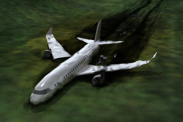 Accidente de avión, imagen 3d —  Fotos de Stock