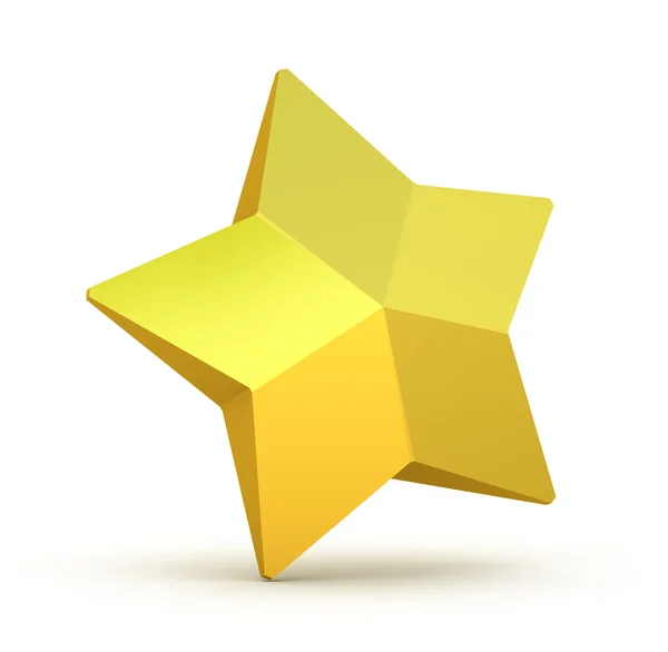 Estrela de ouro no fundo branco — Fotografia de Stock