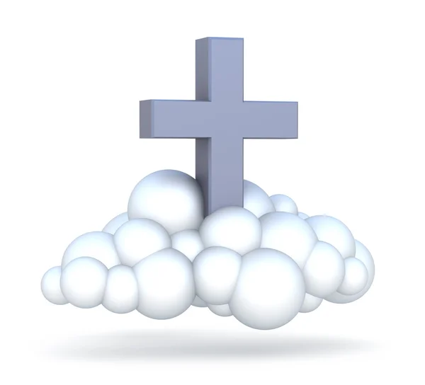 Хрест в хмарах — стокове фото