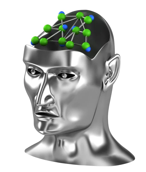 Neural net, gondolkodó folyamat agyi fogaskerekek — Stock Fotó