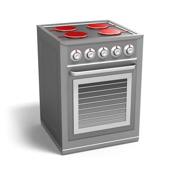 Modern metallic oven isolated — Stock Photo, Image
