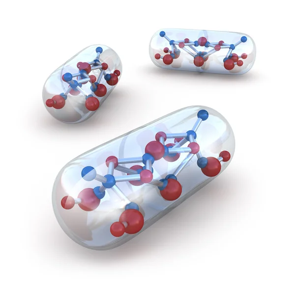 Таблетки с лекарствами изолированы на белом — стоковое фото