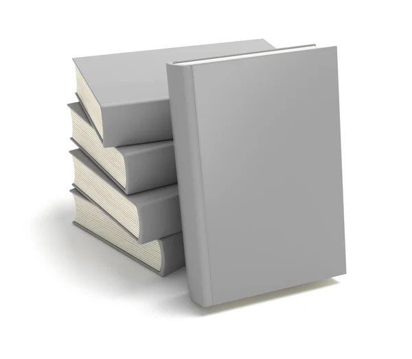 Knihy přes bílý. Vymazat kryt — Stock fotografie