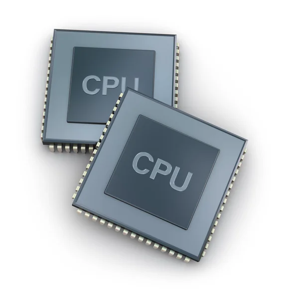 Procesor jednotky 3d koncepce izolovaných na bílém — Stock fotografie