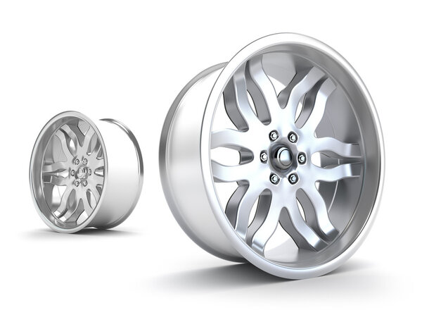 Car rims concept. Isolated on white