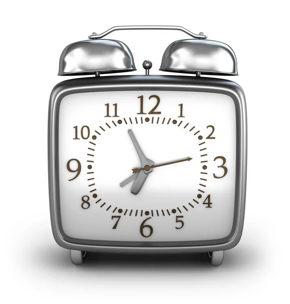 Alarm clock. Isolated on white 3d render. — Stock Photo, Image