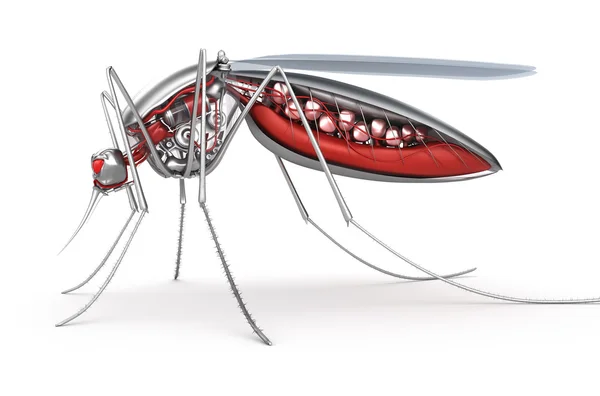 Mosquito. Um sanguessuga robô. Isolado em branco . — Fotografia de Stock