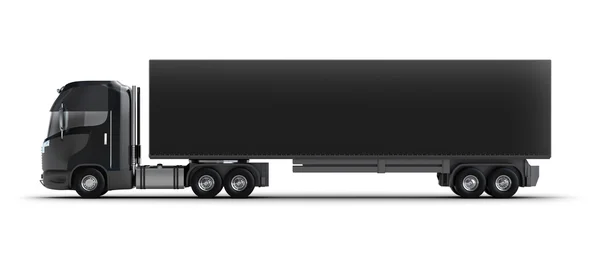 貨物コンテナーと、白の 3 d イメージ上に分離されて近代的なトラック. — ストック写真