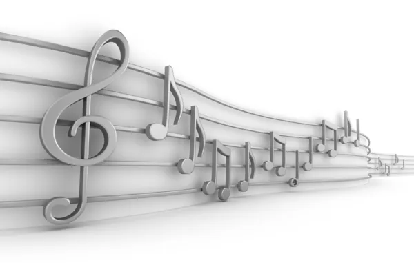 Conjunto de nove notas musicais isoladas em branco — Fotografia de Stock
