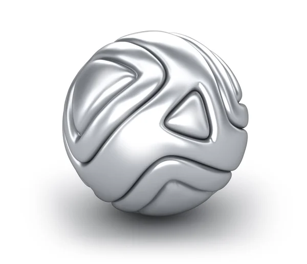 Абстрактний хромований м'яч ізольований на білому — стокове фото