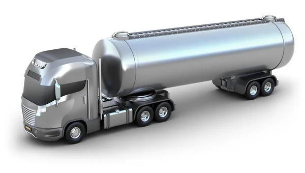 Olietanker vrachtwagen. 3D-beeld — Stockfoto
