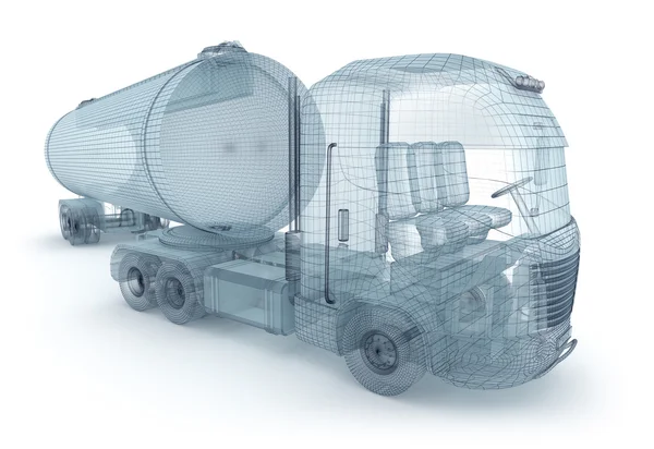 Φορτηγό πετρελαιοφόρο. 3D εικόνας — Φωτογραφία Αρχείου