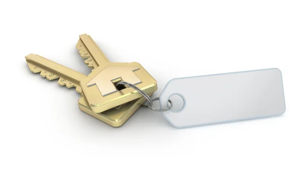 Κλειδιά με κενά αντίχειρα σε λευκό — Φωτογραφία Αρχείου